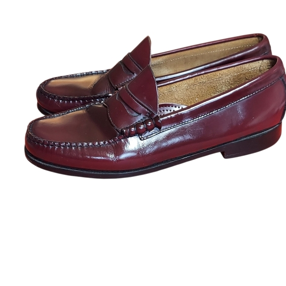 G.H. Bass & Co Weejuns Burgundy Red Larson Leather Penny Loafers Men's - Picture 4 of 16